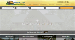 Desktop Screenshot of norrislakecabinrentals.com
